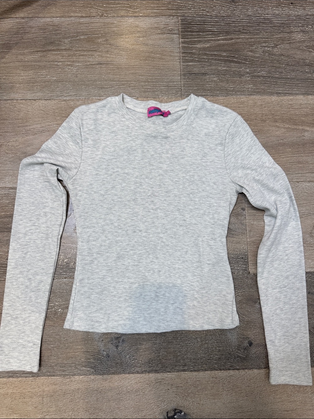 Edikted Heather Gray Long Sleeve Crewneck Top 1338